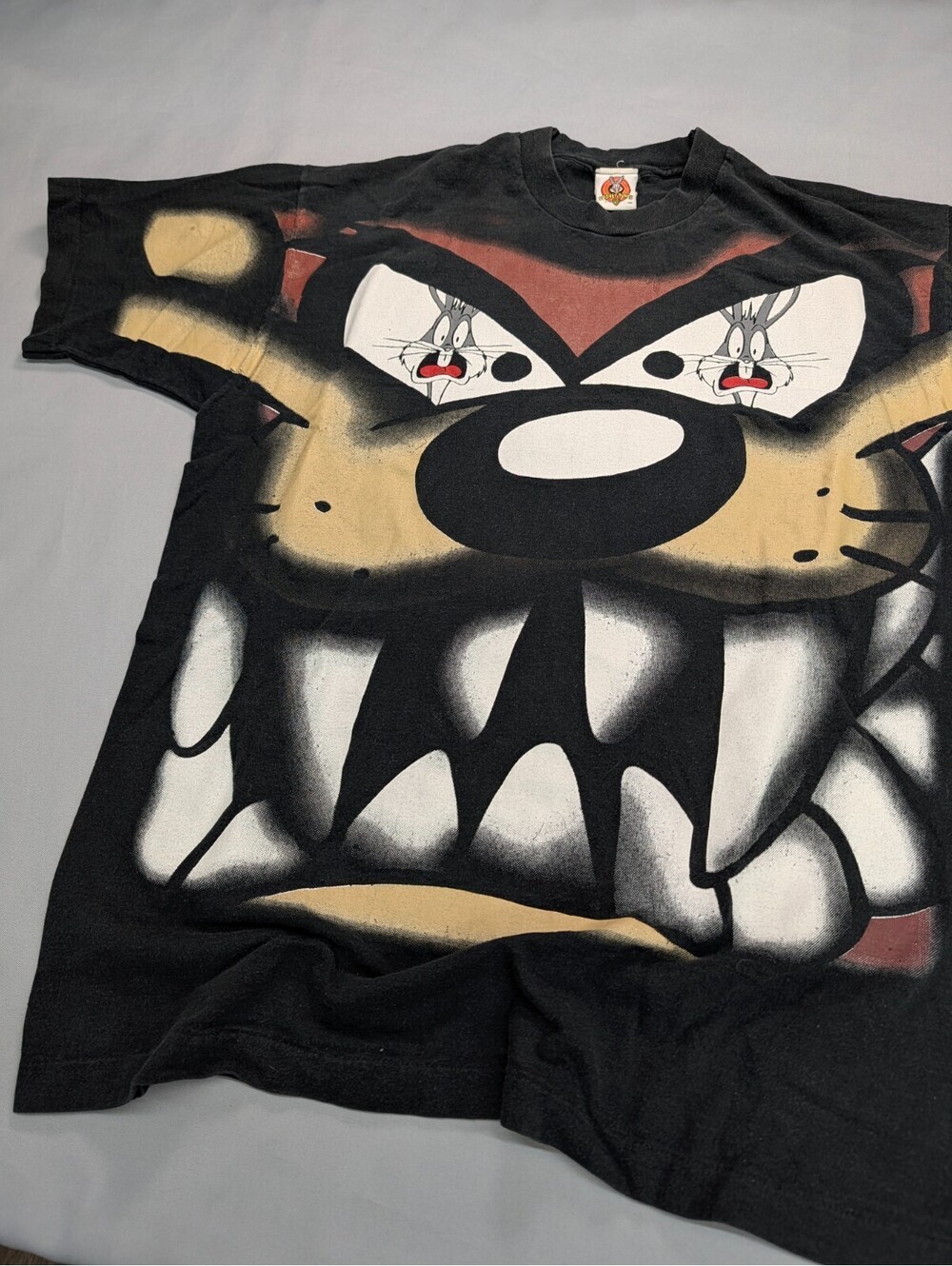 Taz Big Head Looney Tunes T Shirt Vintage 1997 Black Large
